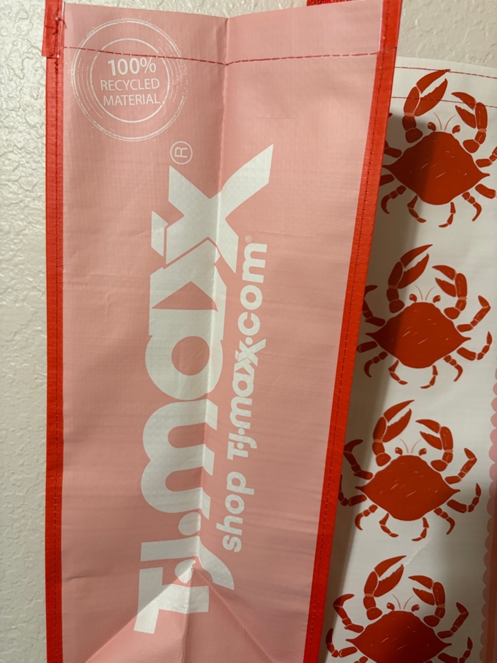 T.J.Maxx Reusable Grocery Tote Bag - Red Crab Print - Picture 3 of 4